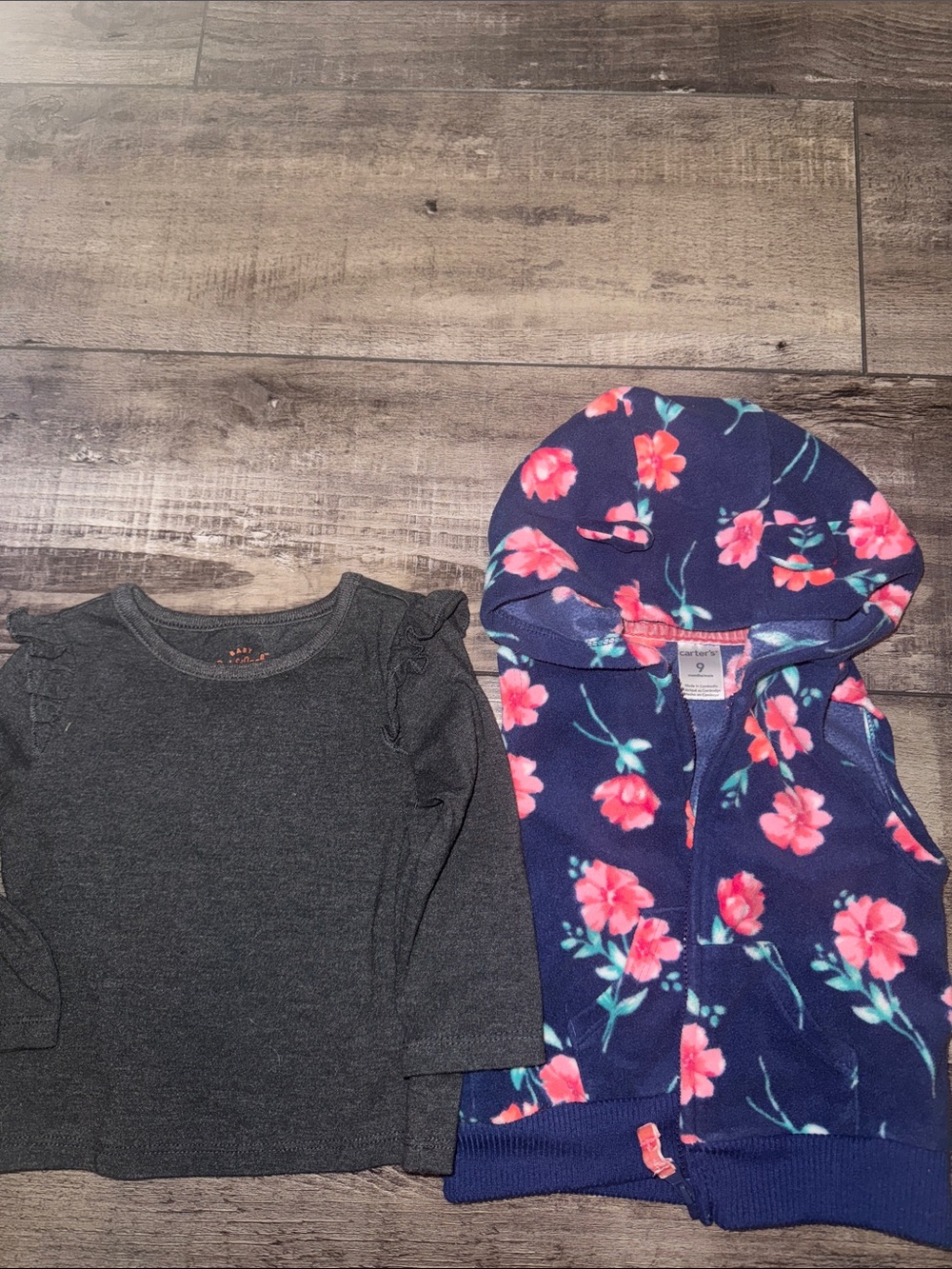 Long sleeve shirt and sleeveless vest.